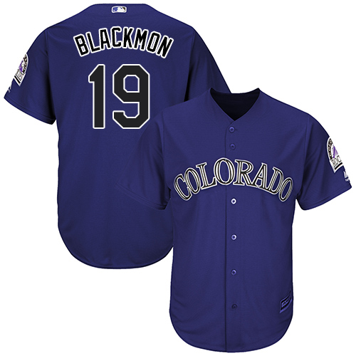 Rockies #19 Charlie Blackmon Purple New Cool Base Stitched MLB Jersey - Click Image to Close